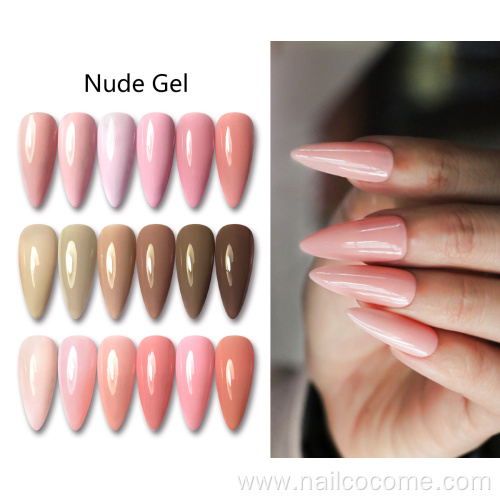 CCO free sample non toxic 53 natural color Nude rubber base gel bulk uv polish gel OEM